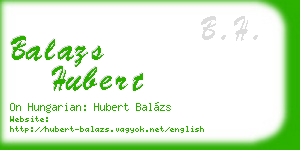 balazs hubert business card